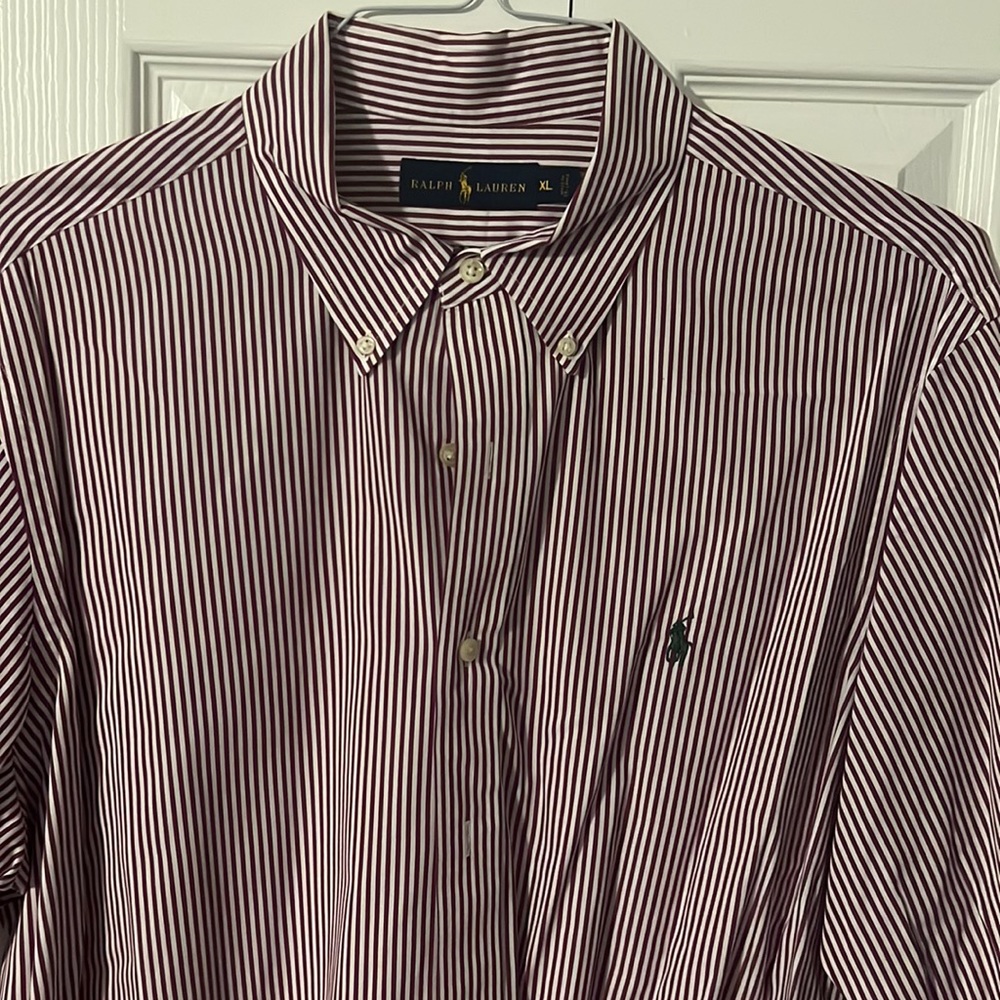Polo Ralph Lauren XL white and red striped button down